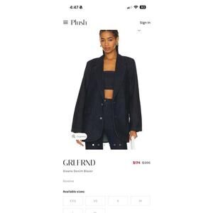 Sloane Denim Blazer in Beverly Hills by GRLFRND